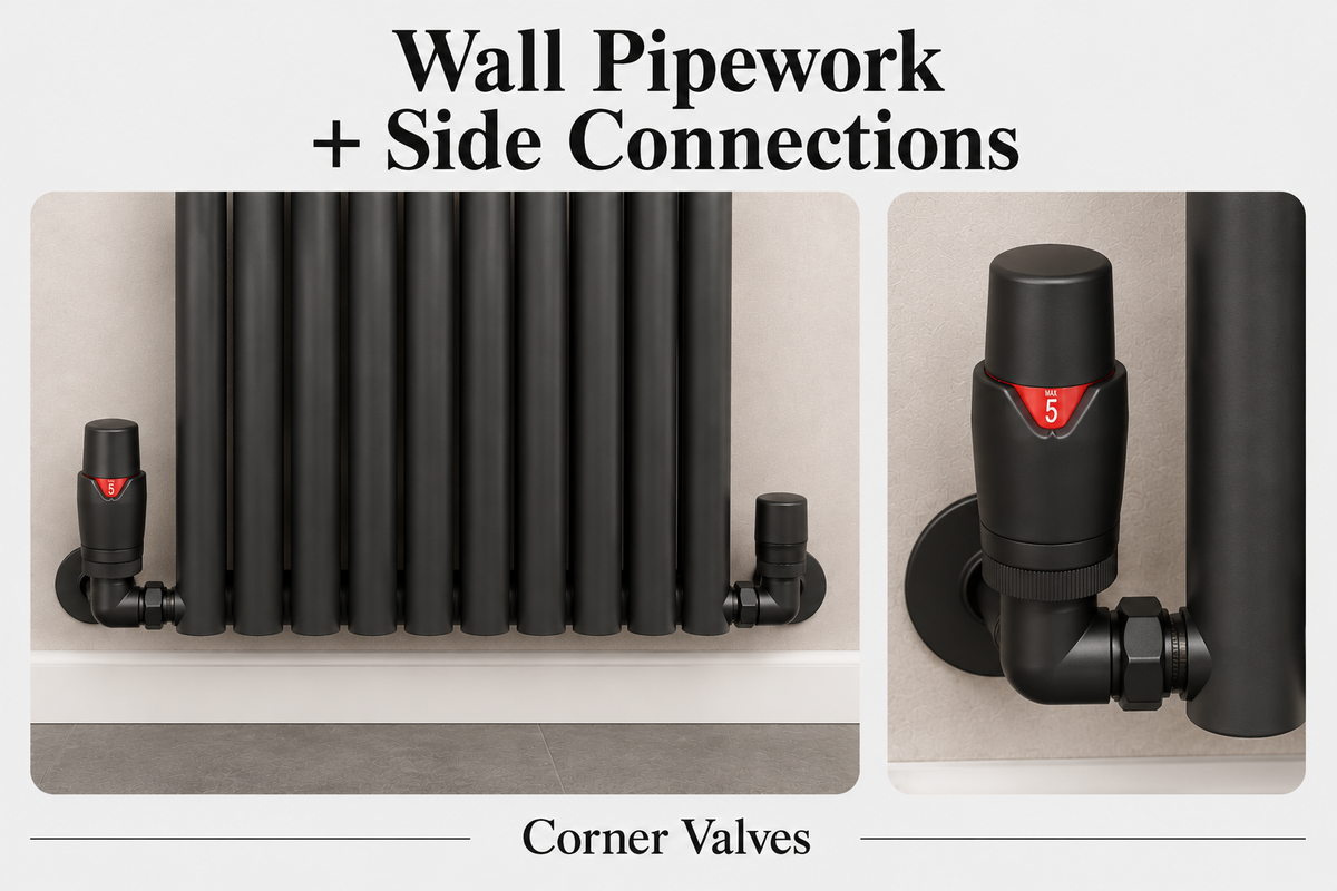 Corner valve (side) pipework diagram