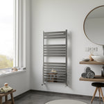 Eucotherm Flare Chrome Flat Panel Steel Designer Vertical Radiator