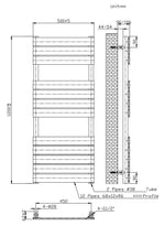 Kartell Malibu Brushed Brass 1200 x 500 Towel Rail