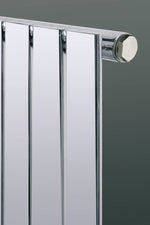 Eucotherm Mars Chrome Flat Panel Steel Designer Vertical Radiator