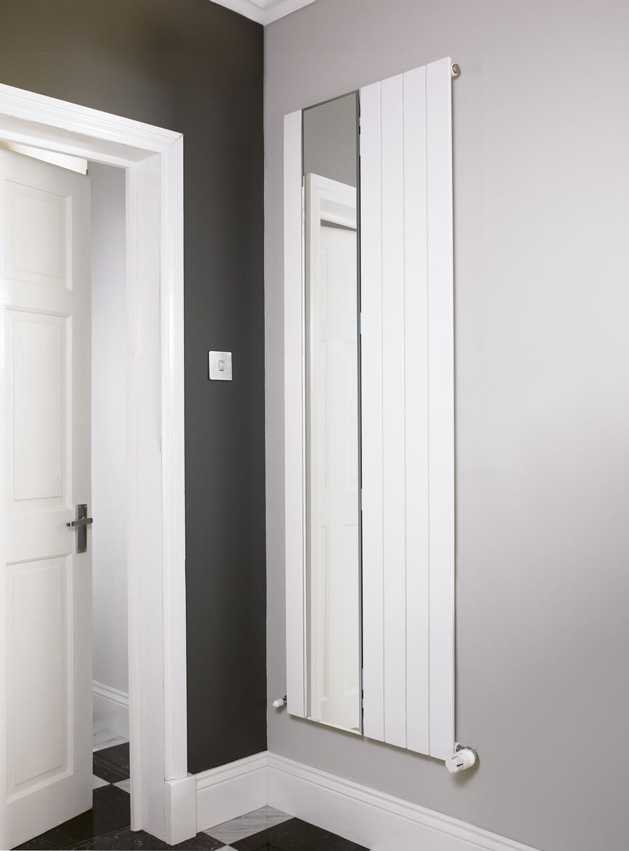 Eucotherm Mars Mirror Flat Panel Steel Designer Vertical Radiator