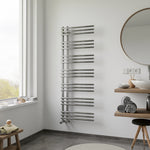 Eucotherm Mira Chrome Flat Panel Steel Designer Vertical Radiator