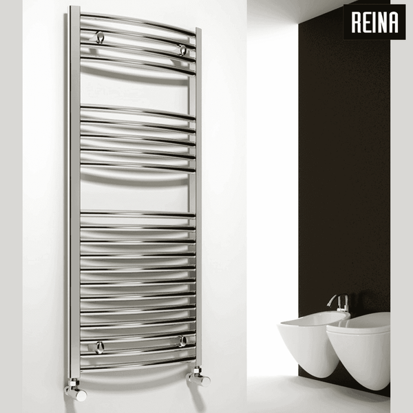 Reina Diva Curved Chrome Designer Towel Rail