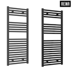 Reina Diva Flat Anthracite/Black Designer Towel Rail