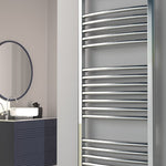 Reina Diva Curved Chrome Designer Towel Rail