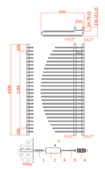 Reina Nola Stainless Steel Towel Radiator