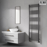 Reina Ottone Designer Gunmetal Brushed Towel Radiator