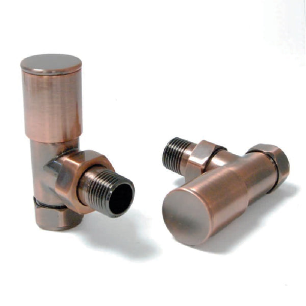 DRS Mina Manual Angled Valve Set: Antique Copper