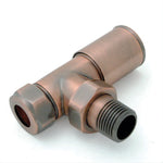 DRS Mina Manual Angled Valve Set: Antique Copper