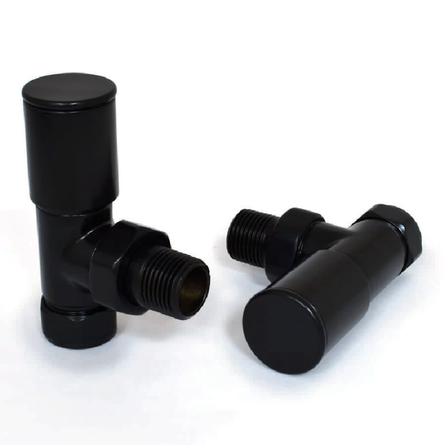 DRS Mina Manual Angled Valve Set: Jet Black