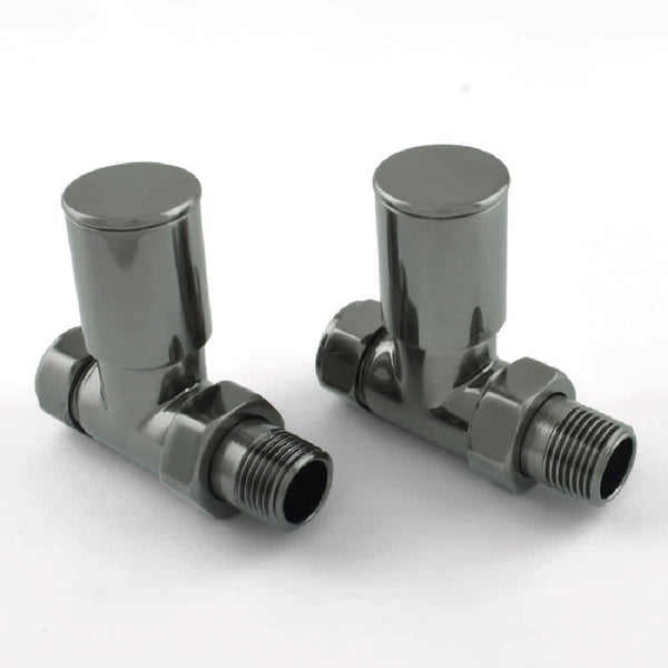DRS Mina Manual Straight Valve Set: Black Nickel