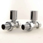 DRS Apex Radiator Valve - Straight Chrome alt