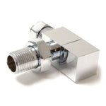 DRS Bloc Angled Square Radiator Valves - Chrome