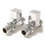 DRS Bloc Straight Square Radiator Valves - Chrome