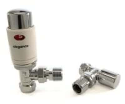 DRS Elite TRV Angled Valve Set: White