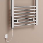 Reina Capo Curved Electric Chrome Towel Rail