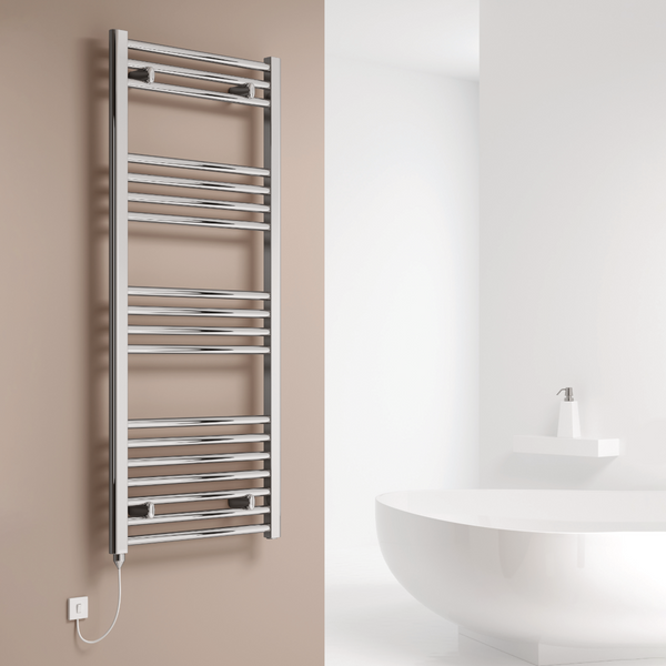 Reina Capo Curved Electric Chrome Towel Rail
