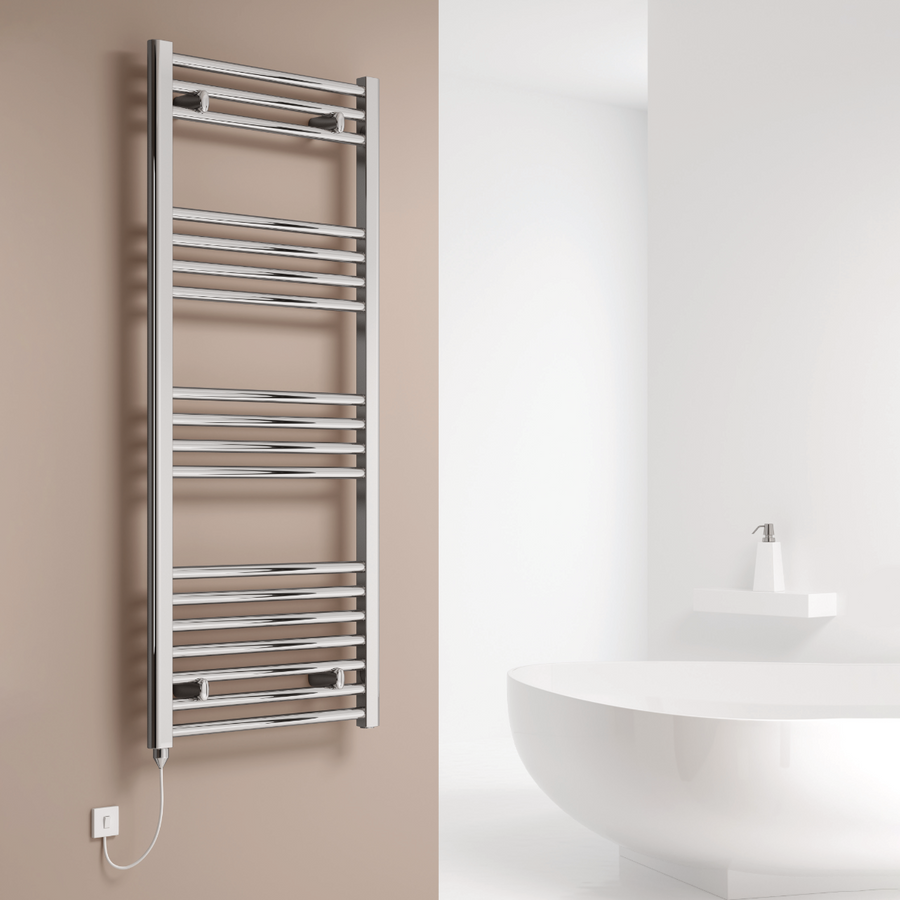 Reina Capo Curved Electric Chrome Towel Rail
