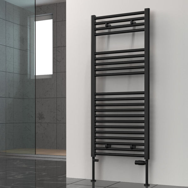 Reina Diva Flat Anthracite/Black Designer Towel Rail