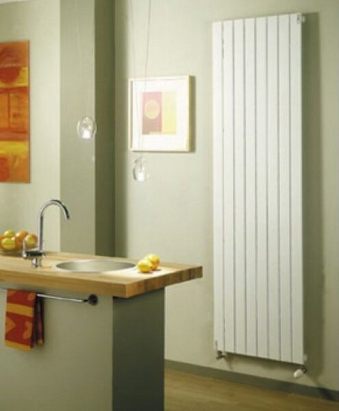 white modern vertical radiator zehnder