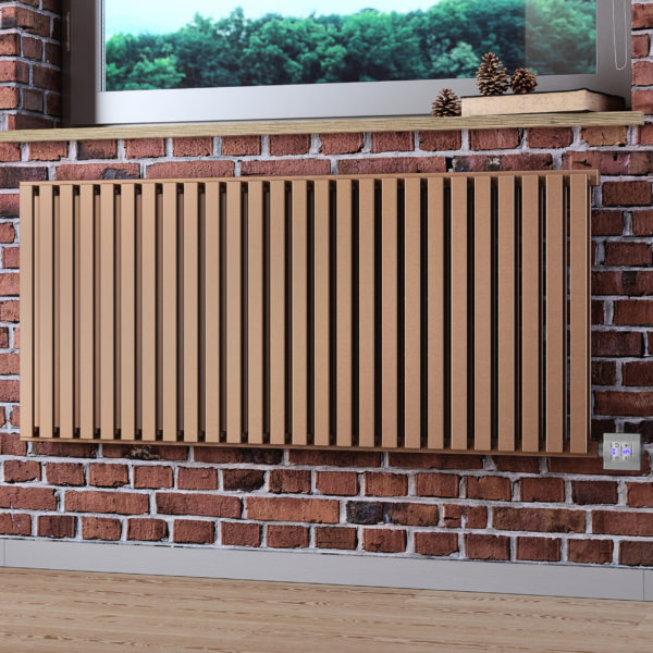 Eco-friendly electric radiator in a modern home setting, showcasing its sleek design and energy-efficient features