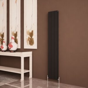 carisa nemo double black aluminium flat panel vertical designer radiators