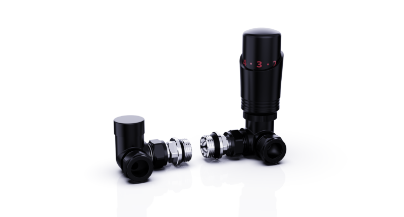 black modern corner valve drs set