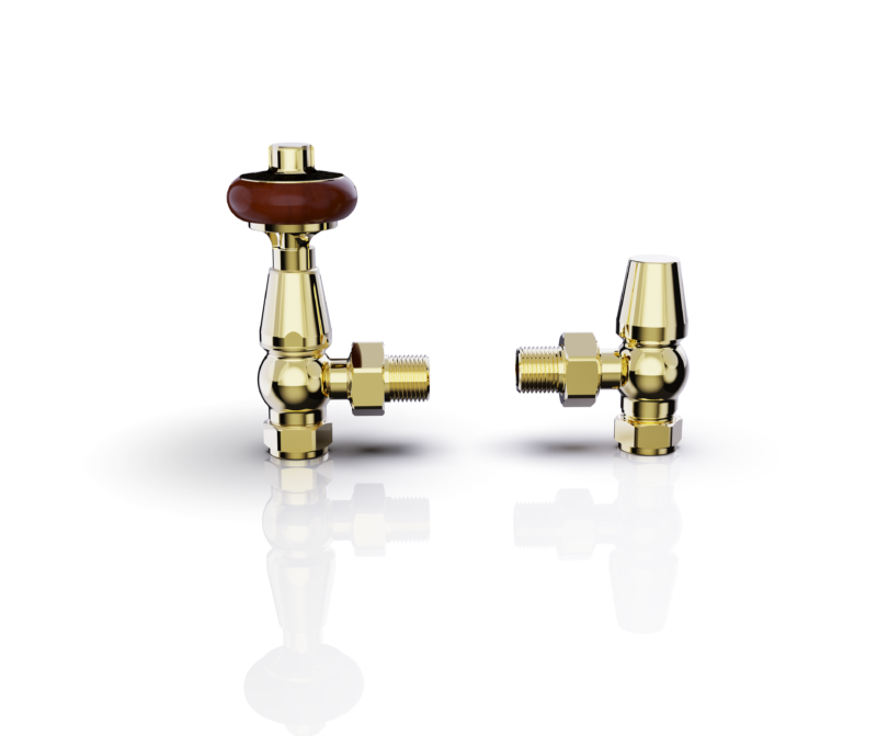 traditional DRS angles radiator gold valve set