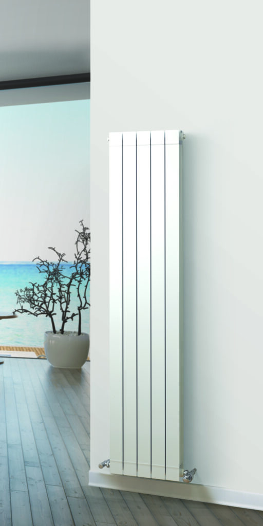 Modern vertical radiator UK home, showcasing a sleek and contemporary design, suitable for efficient space-saving heating solutions."