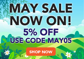 Our May sale is now on with 5 off use code MAY05